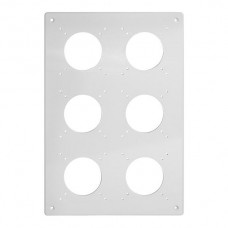 UP-Montageplatte 3×2 NEVO mit 6 NUP-Ausschnitten, schwarz