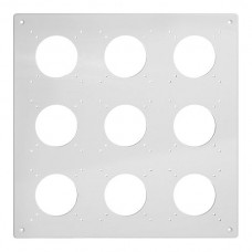 UP-Montageplatte 3×3 NEVO mit 9 NUP-Ausschnitten, hellgrau