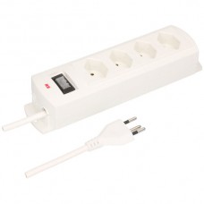 Steckdosenleiste MH 4×T13 3m weiss Td 3×1mm², mit Schalter