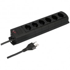 Steckdosenleiste MH 6×T13 3m schwarz Td 3×1mm², Magnete