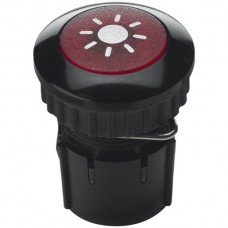 EB-Druckkontakt 24V LED rot/ alu schwarz rund 22mm