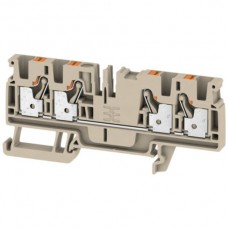 Durchgangs-Reihenklemme Weidmüller A4C PUSH IN 4mm² 4 Anschlüsse TS35 beige