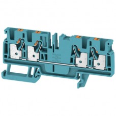 Durchgangs-Reihenklemme Weidmüller A4C PUSH IN 4mm² 4 Anschlüsse TS35 blau