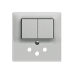 Frontset EDIZIOdue 60x60mm für Kombi Gr.I 1/T12 F mit 2 Druckknöpfen