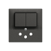 Frontset EDIZIOdue 60x60mm für Kombi Gr.I 1/T12 F mit 2 Druckknöpfen