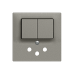 Frontset EDIZIOdue 60x60mm für Kombi Gr.I 1/T12 F mit 2 Druckknöpfen
