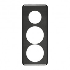 Abdeckplatte,3x1,206x86, schwarz Ø43+58+58mm,Achsdist.60/60mm