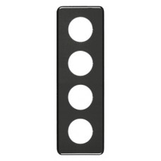 Abdeckplatte,4x1,266x86, schwarz 4xØ43mm