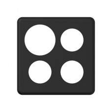 Abdeckplatte,2x2,146x146, schwarz Ø43+43+43+58mm
