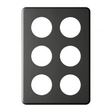 Abdeckplatte,3x2,206x146, schwarz 6xØ43mm