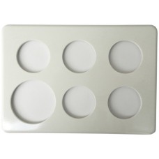 Abdeckplatte,3x2,206x146,weiss 5xØ43+58mm
