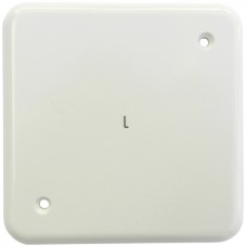 Abdeckplatte,1x1,86x86,weiss,2 Befestigungslöcher,diagonal,Gravur L