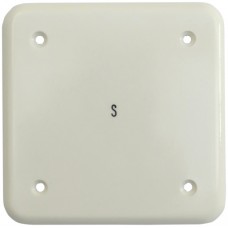 Abdeckplatte,1x1,86x86,weiss 4 Eck-Befestigungslöcher,Gravur S