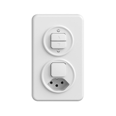 UP-Kombination STANDARDdue Storenschalter + 3/1L + 1xT13 weiss senkrecht