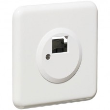 UP-Dose für 1xRJ45 D=43mm weiss 86x86mm, R+M swissline