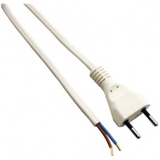 Apparate-Flachkabel Tdf 2×1mm² 2m weiss Stecker T11