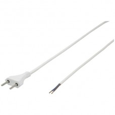 Apparate-Flachkabel Tdf 2×1mm² 5m weiss Stecker T11