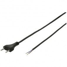 Apparate-Flachkabel Tdf 2×1mm² 5m schwarz Stecker T11