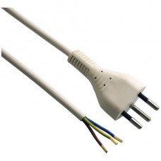 Apparatekabel Td 3×1mm² 5m weiss Stecker T12