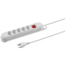 Steckdosenleiste STEBA STRONG 5×T13 mit Schalter 3m weiss