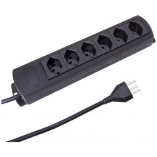 Steckdosenleiste MH 6×T23 PrimeLine, Td 3×1mm², 5m, schwarz
