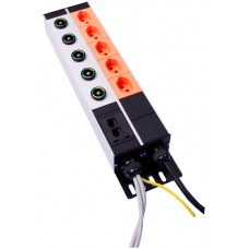 Steckdosenleiste 5×T23 2×RJ45 5×Potausglbuchse orange 3m T23