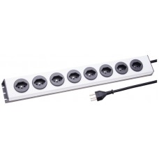 Steckdosenleiste MH 8×T23 silber/schwarz PowerLine Td 3×1,5mm² 2,5m
