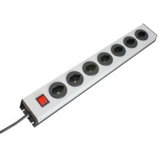 Steckdosenleiste MH 7xT13 PowerLine, Td 3x1mm² 1,5m schwarz mit Schalter