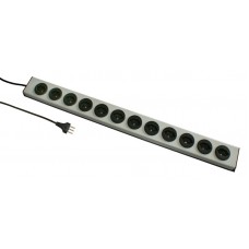 Steckdosenleiste Max Hauri 12xT13 silber-schwarz