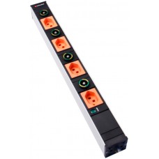 Steckdosenleiste 19" 4×T23 orange 16A 3m T23 4× Potentialausgleichsbuchsen