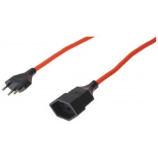 Verlängerungskabel textil 3m fluo- orange m.Stecker T12 + Kupplung T13