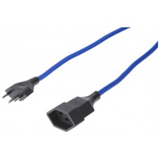 Verlängerungskabel textil 3m blau mit Stecker T12 + Kupplung T13