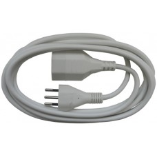 Verlängerungskabel Td 3x1 2m weiss mit Stecker T12 + Kupplung T13