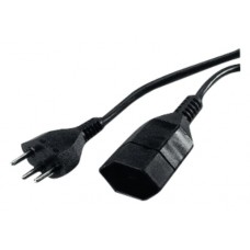Verlängerungskabel Td 3x1 2m schwarz mit Stecker T12 + Kupplung T13