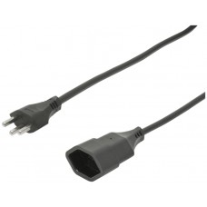 Verlängerungskabel Td 3x1,5 2m schwarz Stecker T23+Kupplung T23