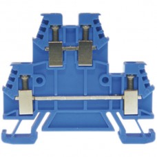 Doppelstockklemme Woertz 3430 4mm² Schraub 20A 6x49x64mm DIN35 blau