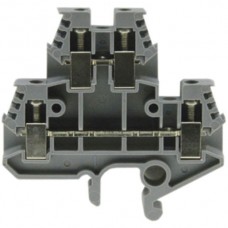 Doppelstockklemme Woertz 3880. 4mm² Schraub, 20A, 6×48×62mm DIN32. grau