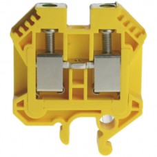 Reihenklemme Woertz 3303, 10mm² Schraub, 57A, 9×47×52mm DIN32, grün-gelb