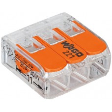 Dosenklemme 3L 0,2-4mm² transparent Wago Compact - 50 Stück