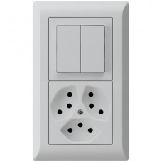 UP-Kombi,I-I,1/1L+3xT13,hellgrau kallysto.line,10A,152x92mm