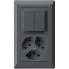 UP-Kombi,I-I,1/1L+3xT13,anthrazit  kallysto.line,10A,152x92mm