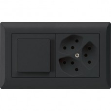 UP-Kombination KLI 3/1P+3×T13 schwarz, horizontal