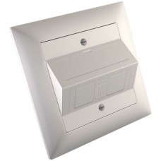 UP-Dose 30° CECOFLEX EDIZIOdue für 2×RJ45 Keystone/1×Clik LC