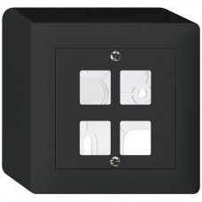 AP-Frontset KAL Q für 4 Module schwarz AP-Frontset KAL Q für 4 Module schwarz