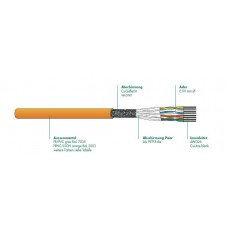 Datenkabel Dca 7702-4 X 2/0,62 H S-FTP FRNC/LSOH orange,Kat7/F/1200 -  Preis pro Meter