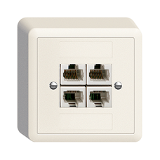 AP-Dose 4xRJ45/u 4P getrennt EDIZIOdue ITplus FX.39