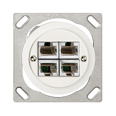 EB-Dose 4xRJ45/s 4P getrennt ITplus JK 43/47mm Feller Standard