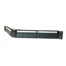 Panel LANmark 1HE 24xRJ45 abgewinkelt leer Snap-In V-Panel schwarz, 6A,7A