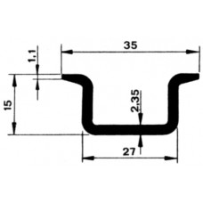 Profilschiene gb, verzinkt L=2m 35x15x2,3mm EN 50022-35	