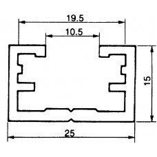 Befestigungsschiene 25x15mm Aluminium L=3m Almatec AN 25